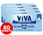 4 x 20pk Kleenex VIVA Rinse & Reuse Sheet Towels