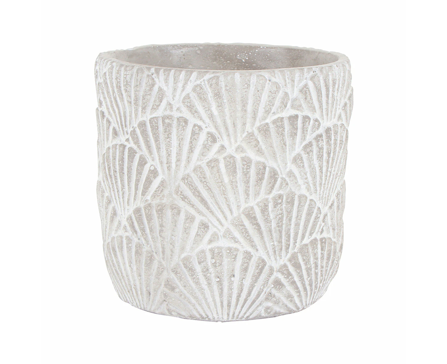 Hema Cement Palm Motif Pot 21 X 21cm