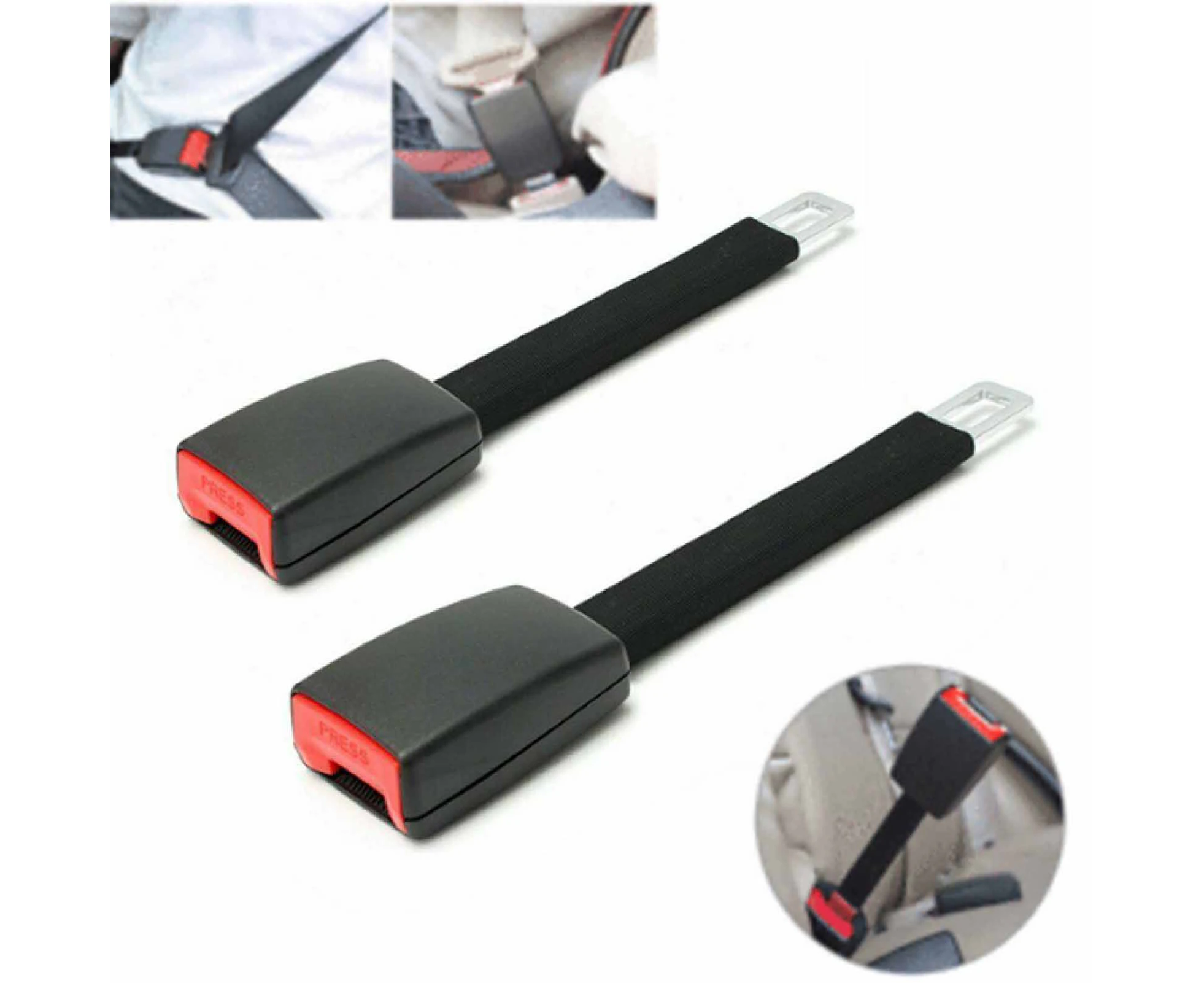 2Pcs Belt Extender Easy to Install Wear Resistant Practical Universal Car Seat Belt Buckle for SUV