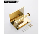 Toilet roll holder gold 304 stainless steel toilet roll holder with shelf Wall-mounted toilet roll holder for the bathroom