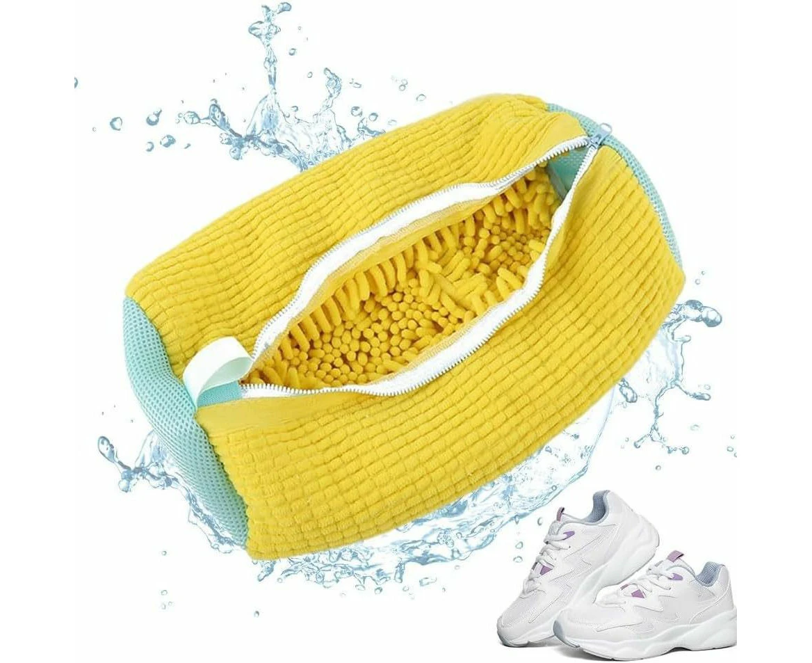 Shoe Bag Cleaning Bag Shoe Cleaning Laundry Shoe Washing Machine Bag Portable Reusable Shoe Bag for Washing Machine 1 Pcs Yellow