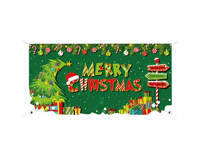 Merry Christmas Banner Holiday Garage Door Decorations Backdrop Background Party Supplies Green