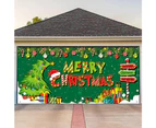 Merry Christmas Banner Holiday Garage Door Decorations Backdrop Background Party Supplies Green