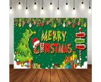 Merry Christmas Banner Holiday Garage Door Decorations Backdrop Background Party Supplies Green