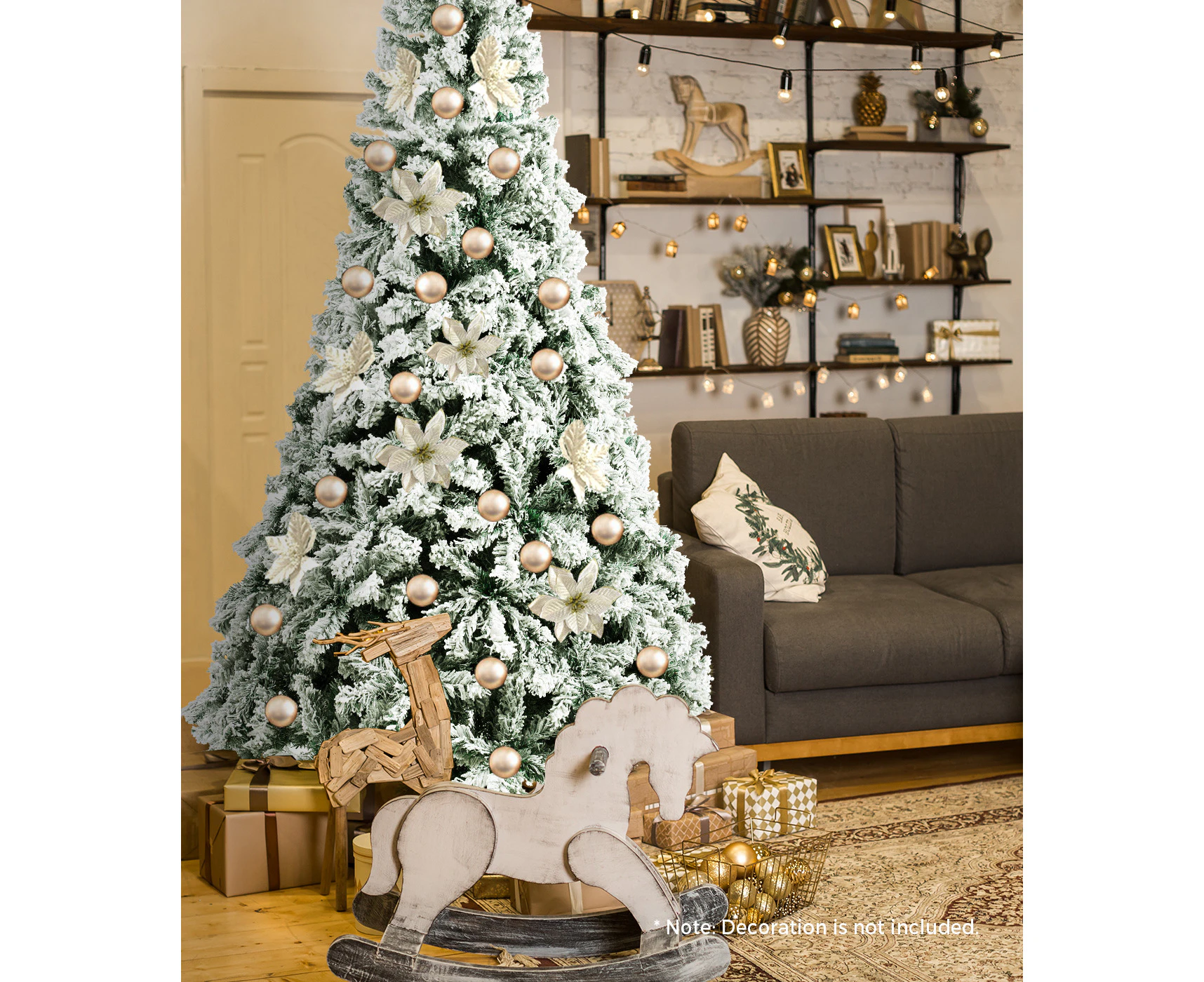 Mazam Christmas Tree 2.1M 7FT Xmas Trees Decorations White Snow Flocked 900 Tips