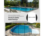 Costway Pool Fence Panels Removable Security Barrier Privacy Protection w/Drilling Template Garden Yard