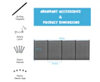 Costway Pool Fence Panels Removable Security Barrier Privacy Protection w/Drilling Template Garden Yard