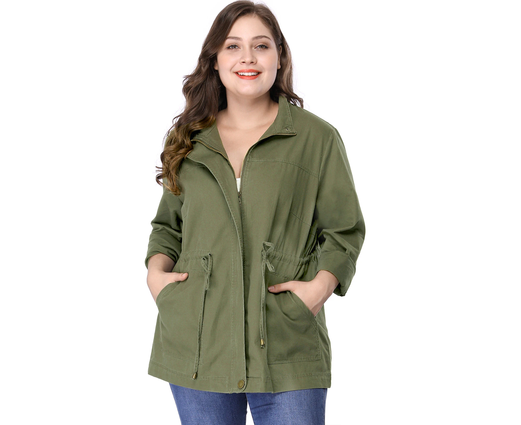 Agnes Orinda Lightweight Anorak Drawstring Utility Jacket