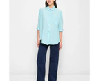 Target European Linen Long Sleeve Shirt - Green