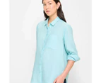 Target European Linen Long Sleeve Shirt - Green