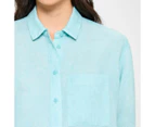 Target European Linen Long Sleeve Shirt - Green