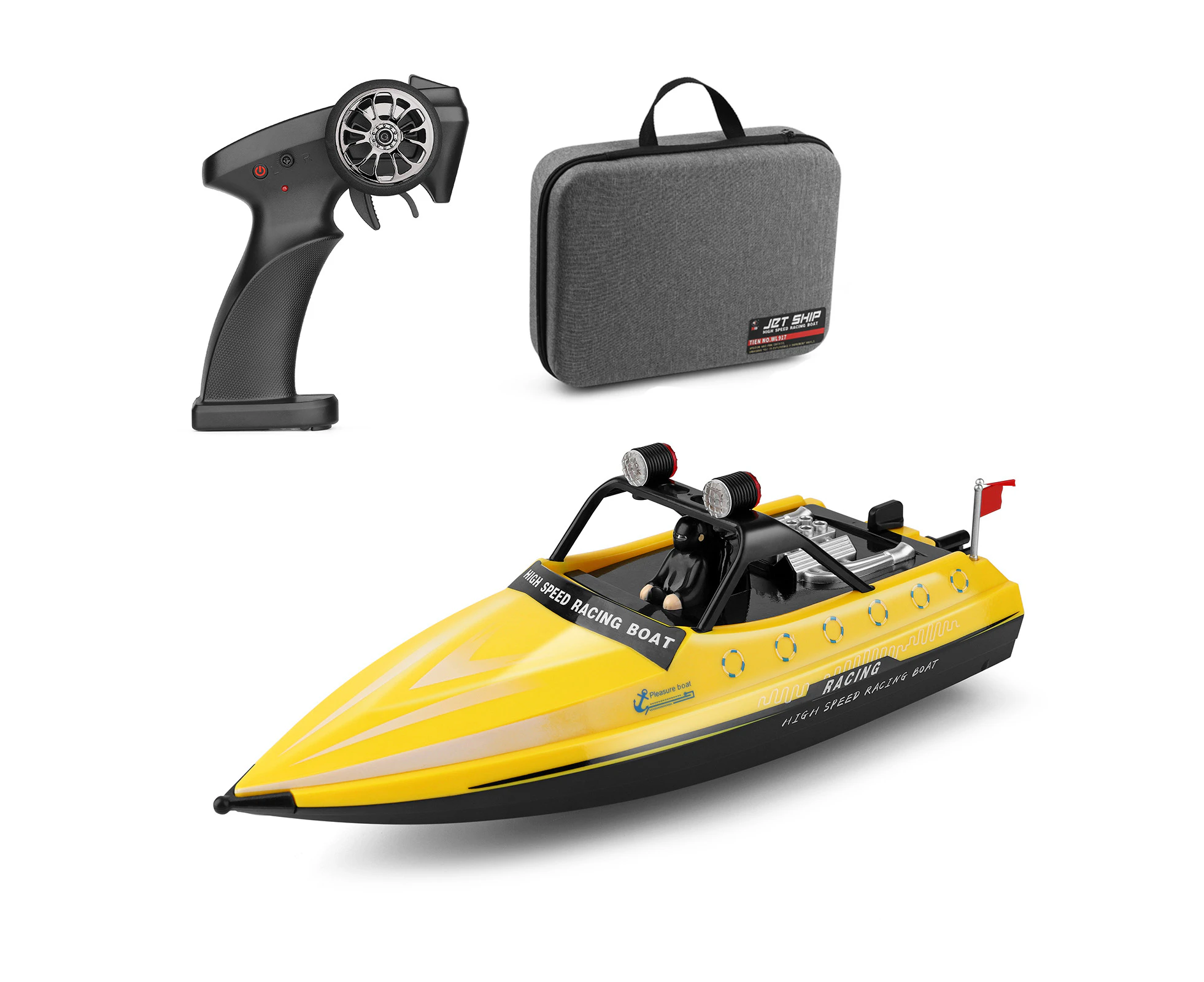 WLtoys WL917 RC Boat 2.4GHz Remote Control Boats RC Jet Boat 16km/h RC Boat Toy Gift for Kids Boys Storage Bag Package