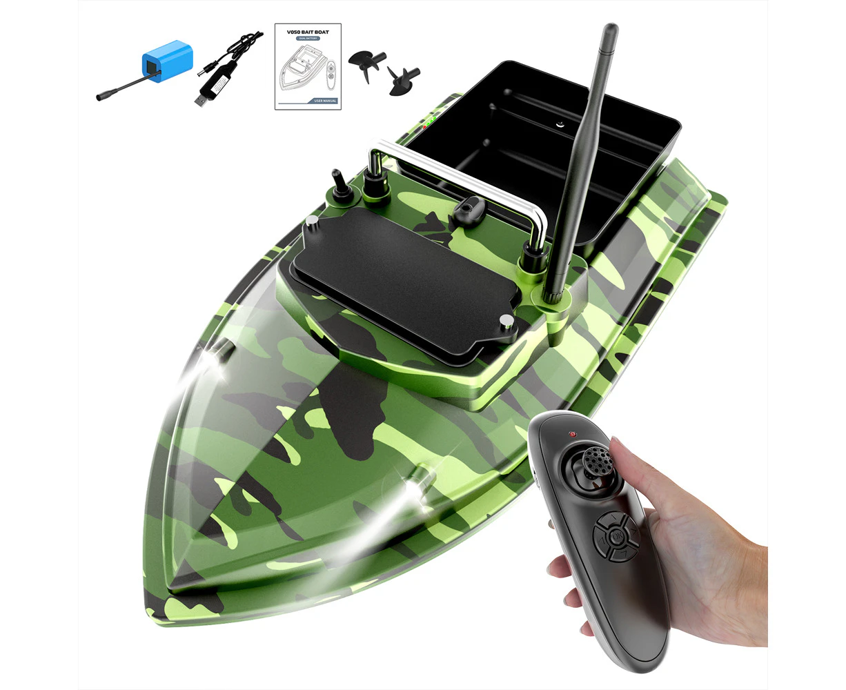 Fishing Bait Boat 500m Remote Control Bait Boat Dual Motor Fish Finder 2KG Loading Support Automatic Cruise/Route Correction with Night Light Turn