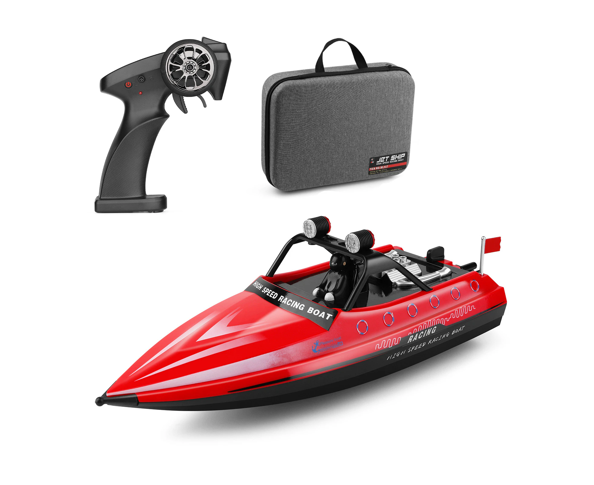 WLtoys WL917 RC Boat 2.4GHz Remote Control Boats RC Jet Boat 16km/h RC Boat Toy Gift for Kids Boys Storage Bag Package