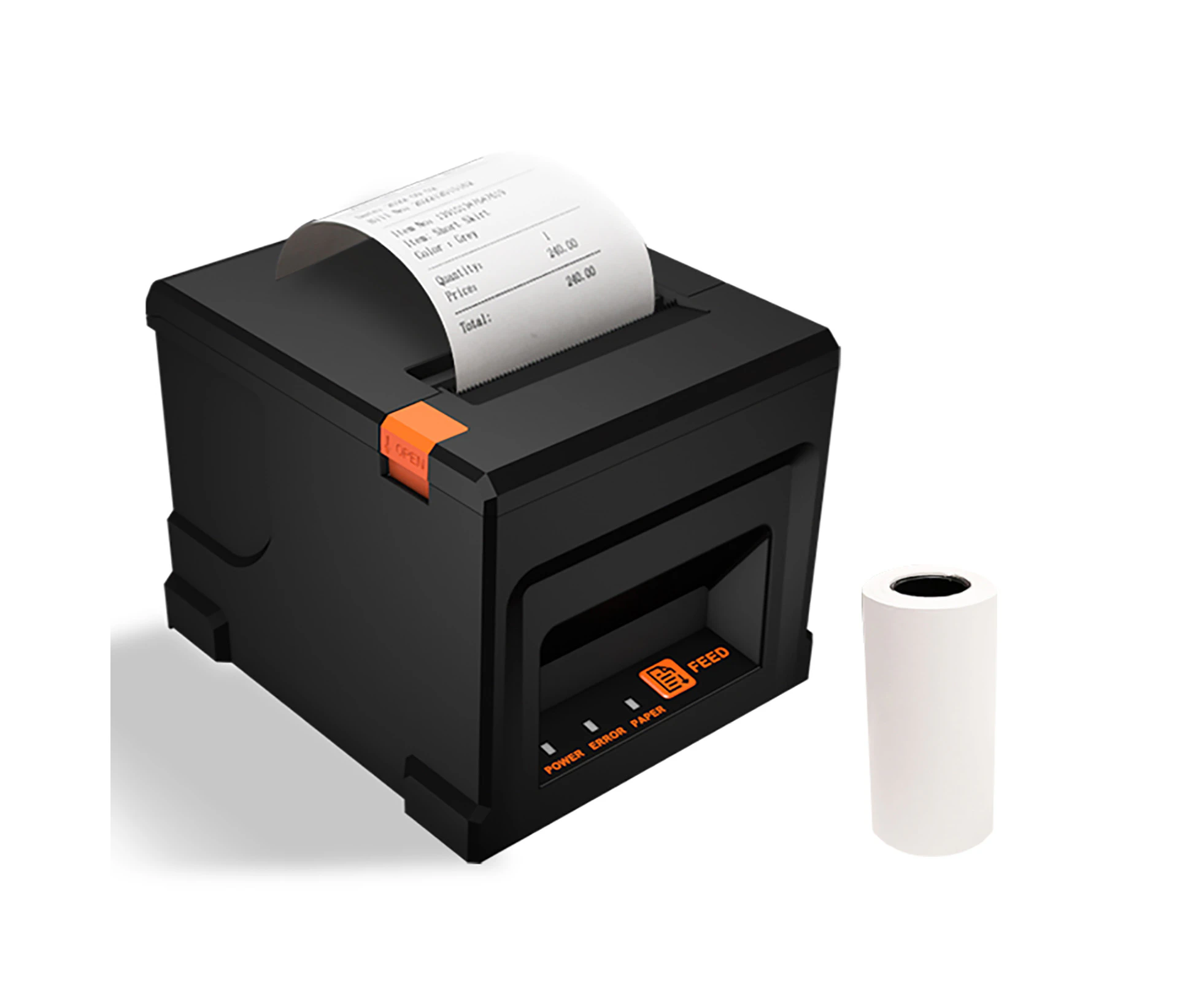 80mm USB+LAN Receipt Printer POS Printer with Auto Cutter Desktop Direct Thermal Printing Compatible with Support ESC/POS for Business