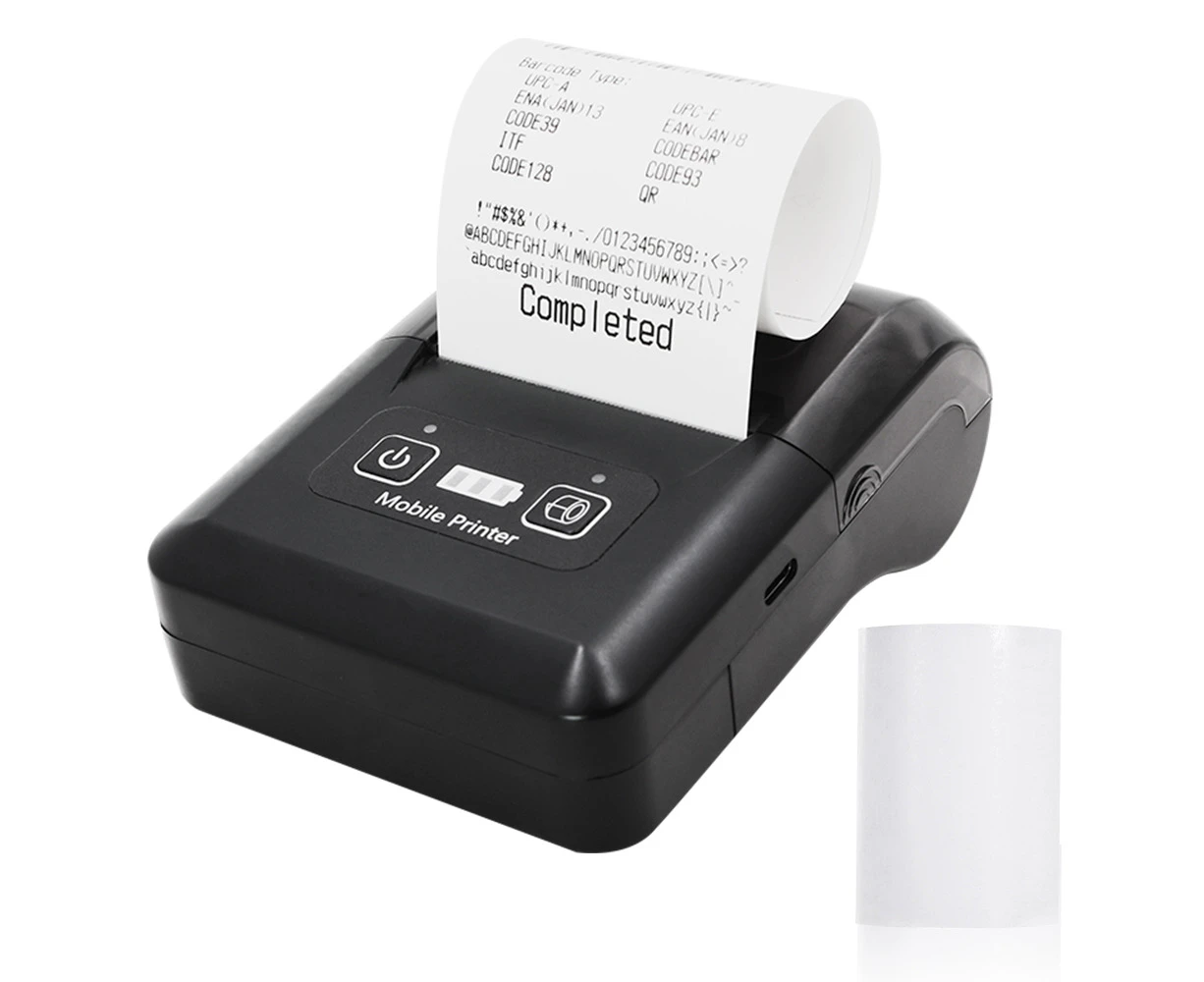 BISOFICE  Portable Mini 58mm Thermal Printer 2 inch Wireless BT+USB Receipt Bill Ticket Printer with 57mm Print Paper Compatible with iOS Android Wind