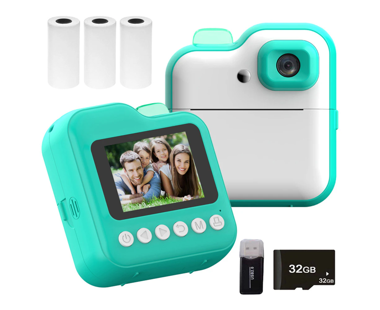 Kids Camera Instant Thermal Printer 2.4 Inch Screen Photo Printer 48MP Rear Camera with RGB Light Support Timer Shooting Video Recording Thermal Inkle