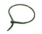 Rachel Glauber  Blue & Green Enamel Coiled Serpent Snake Stiff Collar Necklace