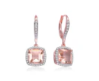 Genevive Sterling Silver Morganite Drop Earrings