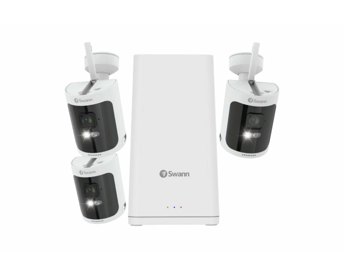 Swann AllSecure650 2K Wireless Security Kit 3  Wire-Free Cameras & Power Hub  - SWNVK-650KH3