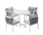 Livsip Outdoor Dining Setting Lounge Chair Patio Furniture Bistro Set 5PCS White