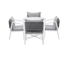 Livsip Outdoor Dining Setting Lounge Chair Patio Furniture Bistro Set 5PCS White