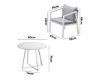 Livsip Outdoor Dining Setting Lounge Chair Patio Furniture Bistro Set 5PCS White