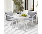 Livsip Outdoor Dining Setting Lounge Chair Patio Furniture Bistro Set 3PCS White