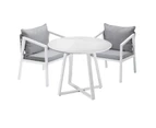 Livsip Outdoor Dining Setting Lounge Chair Patio Furniture Bistro Set 3PCS White