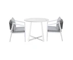 Livsip Outdoor Dining Setting Lounge Chair Patio Furniture Bistro Set 3PCS White