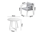 Livsip Outdoor Dining Setting Lounge Chair Patio Furniture Bistro Set 3PCS White