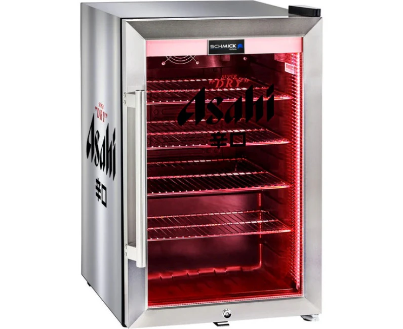 Asahi Branded Triple Glazed Alfresco 70 Litre Bar Fridge w Red LED Strip Lighting