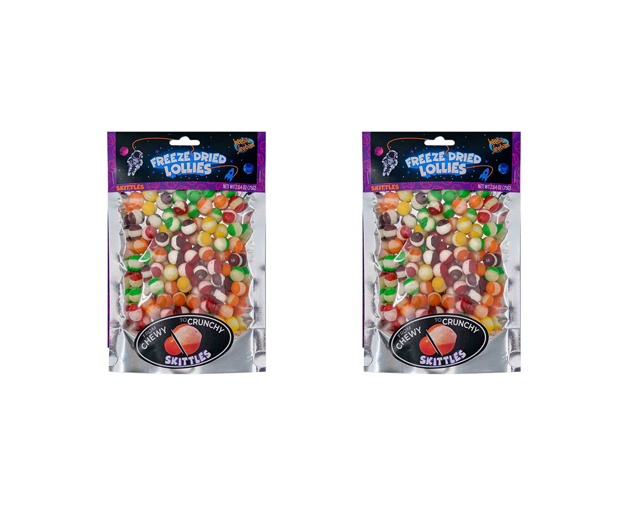 2x Heebie Jeebies 75g Skittles Freeze Dried Lollies Candy Sweets Confectionery