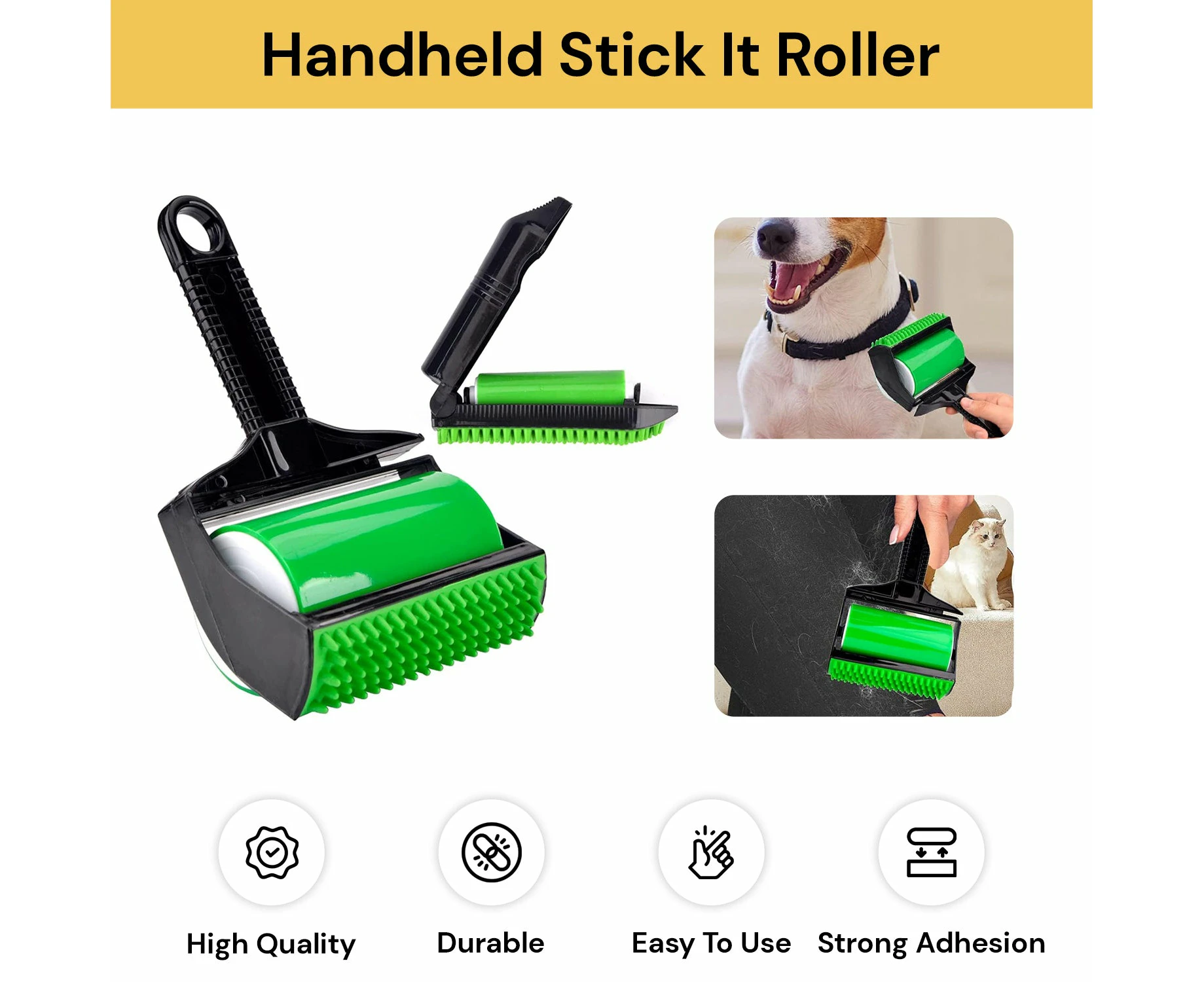 Handheld Stick It Roller - Green Black