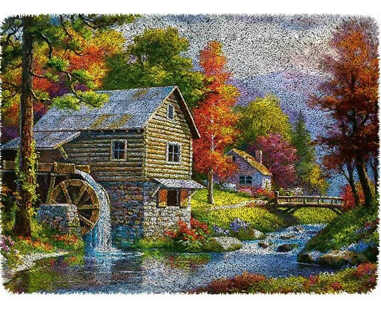 Watermill | Rug Making Latch Hooking Kit 60x40cm Blank Canvas