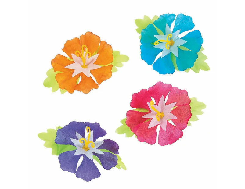 Tropical Hibiscus Artificial Flowers (Pack of 24)