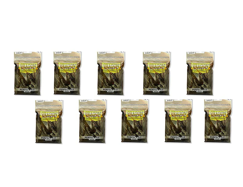 10 Packs Dragon Shield Perfect Fit Smoke Inner Sleeves Standard Size 100 ct