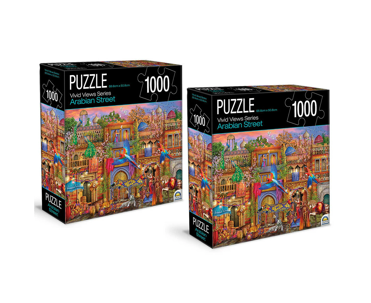 2PK 1000pc Crown Vivid Views Series Arabian Street 68.6cm Jigsaw Puzzle Toy 15y+