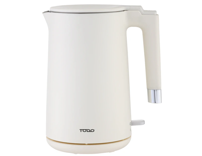 TODO 1.7L Electric Cordless Kettle Stainless Steel SUS304 Inner Jug - Cream