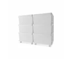 3 Linen Weave Drawers, White - Anko