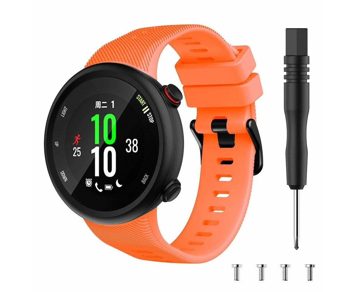 Replacement silicone watch straps compatible with the Garmin Swim 2 - Orange