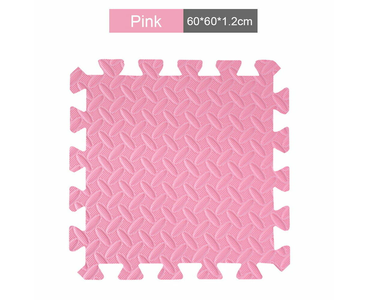 12PCS EVA Foam Mat Floor Mats Interlocking Heavy Duty Puzzle Baby Kids Playmat Pink