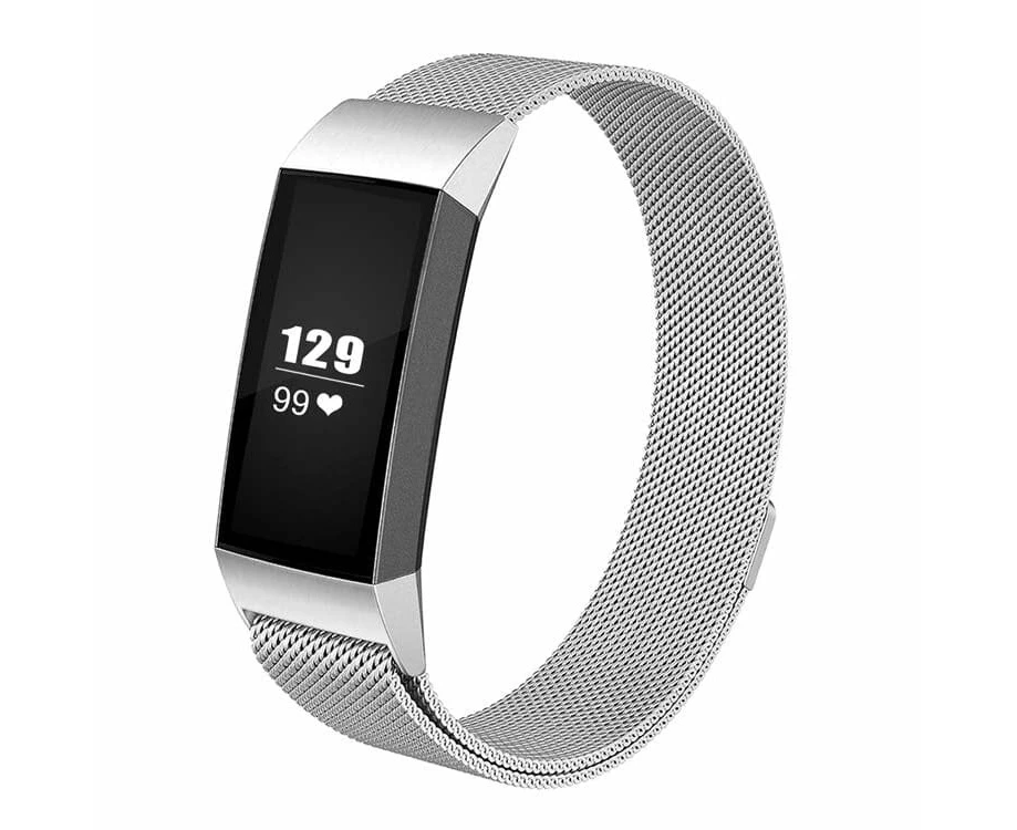 Replacement Milanese Strap Compatible with the Fitbit Charge 3 & Charge 4 - Silver