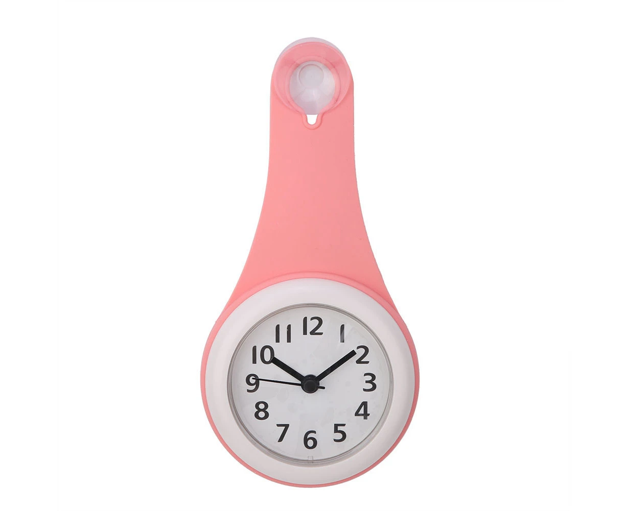 Fashionable Waterproof Hanging Bathroom Kitchen Clock Home Decoration (Red)