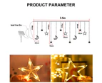 Moon Star Curtain Light Solar Led String Light With Remote Control Moon Star Fairy Light