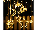 Moon Star Curtain Light Solar Led String Light With Remote Control Moon Star Fairy Light