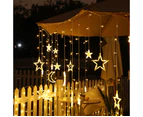 Moon Star Curtain Light Solar Led String Light With Remote Control Moon Star Fairy Light