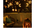 Moon Star Curtain Light Solar Led String Light With Remote Control Moon Star Fairy Light