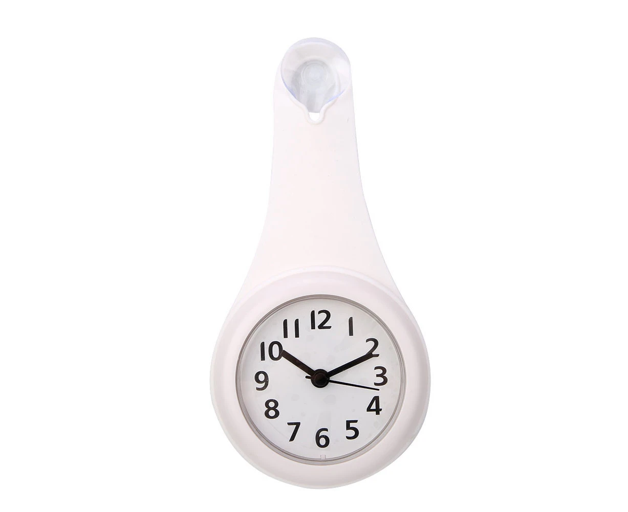 Fashionable Waterproof Hanging Bathroom Kitchen Clock Home Decoration (White)