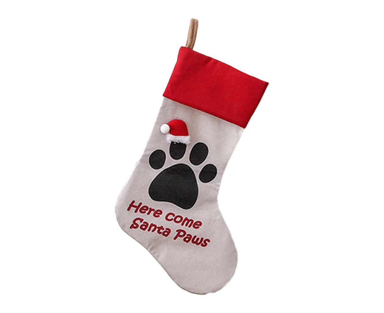 Pet Dog for Cat Paw Christmas Stockings Big 18" Xmas Holiday Hanging Socks Treat Bag for Fireplace Tree Home Party Decoration - Here